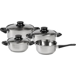 Pannenset RVS/Zwart 4-Delig