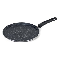 Aluminium zwarte pannenkoekenpan/crepepan 24 cm met anti-aanbak laag - Pannenkoeken/crepes - Koken