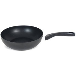 Aluminium zwarte wok/wokpan Gusto met anti-aanbak laag 28 cm - Wokpannen