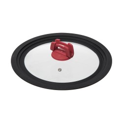 4goodz universele Glazen Pannendeksel voor 22/24/26 cm met lepelhouder