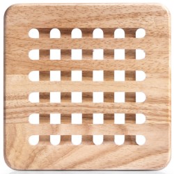 1x Luxe houten pannenonderzetters vierkant 20 cm - Panonderzetters