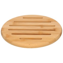 1x Luxe houten pannenonderzetters rond 20 cm - Panonderzetters