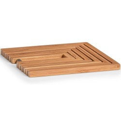 1x Bamboe houten pannenonderzetters uitklapbaar 19-34 x 19 cm - Panonderzetters