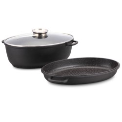 Satoshi Braadpannen set - Braadpan en Sauteerpan - Braadschotel / stoofschotel - Aromadeksel